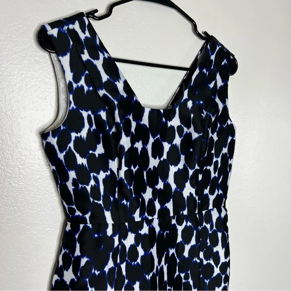 Kate Spade ♠️ Blue Be Daring Leopard Animal Print Fit & Flare Dress Sz 2